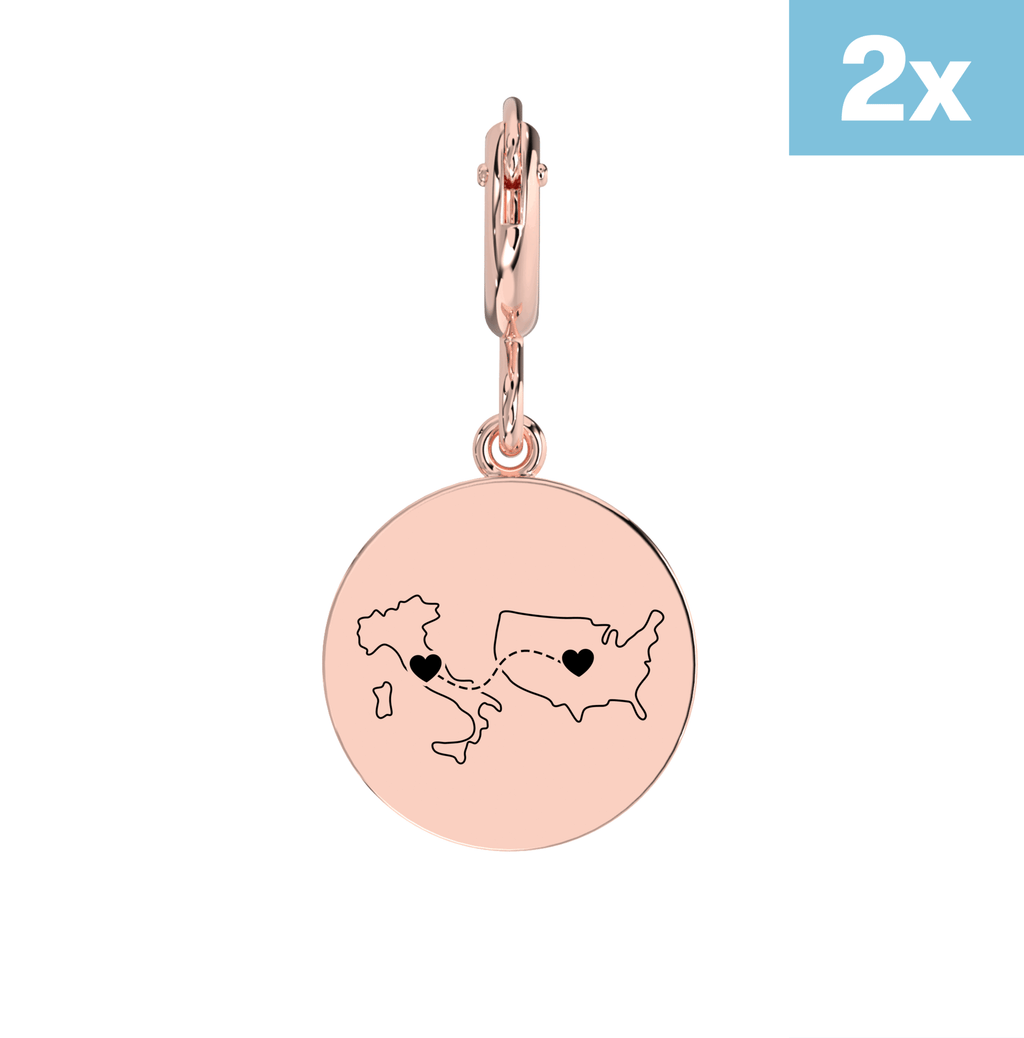 Boucles d'Oreilles Gravées Double Cartes