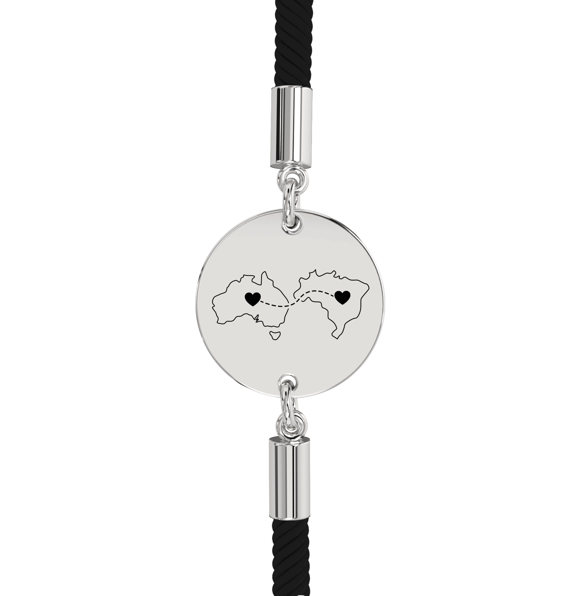 Dual Maps Engraved Bracelet