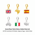 Flag & Map Charms Set